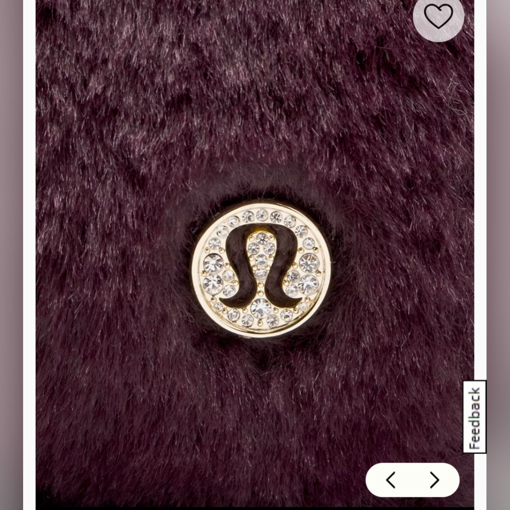 NWT Lululemon Dark Plum Soft Plush Faux Fur W/ Flashy Gold Hardware Camera Bag - Picture 5 of 7